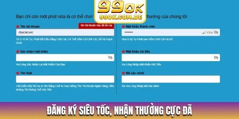 Đăng ký siêu tốc, nhận thưởng cực đã